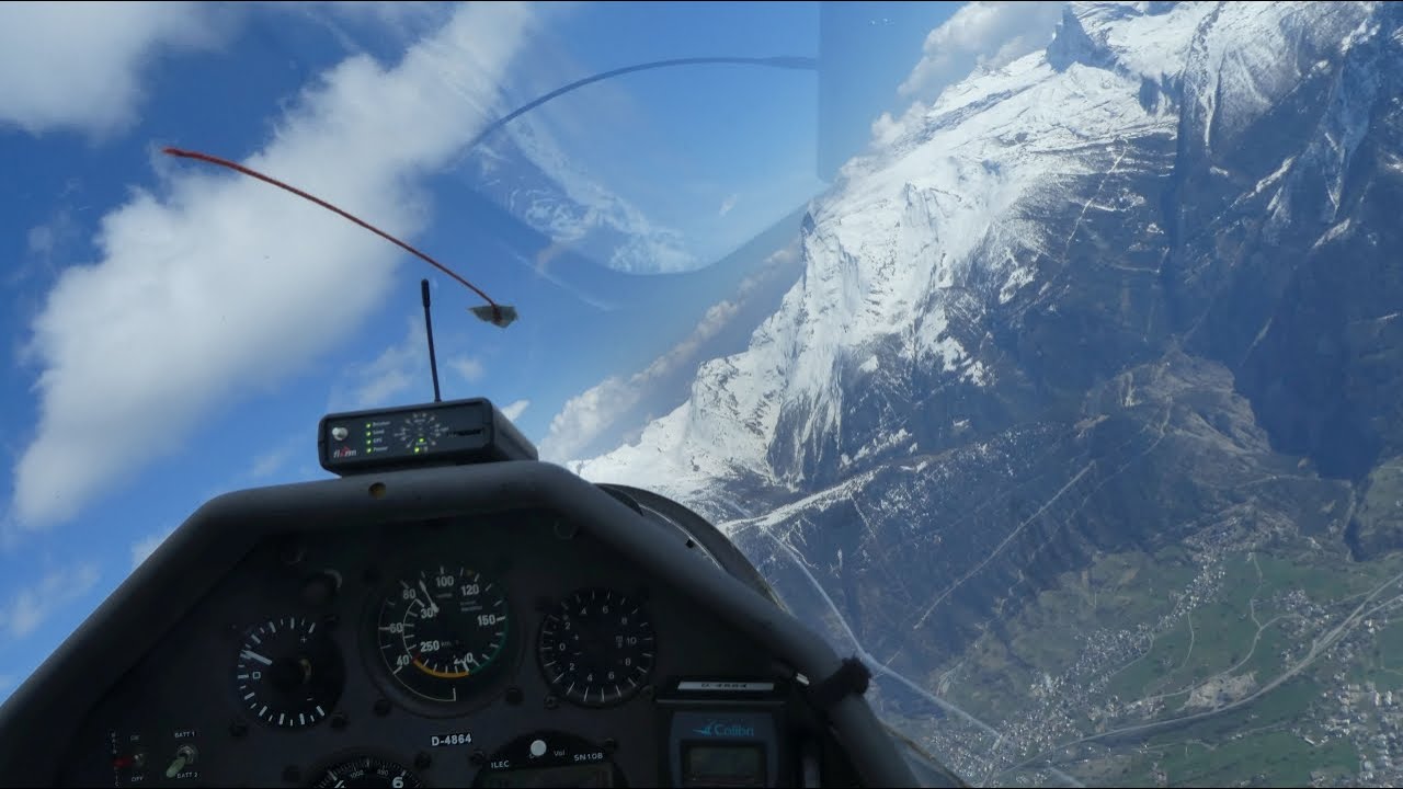 In aliante da Varese oltre il Sempione (4K)
