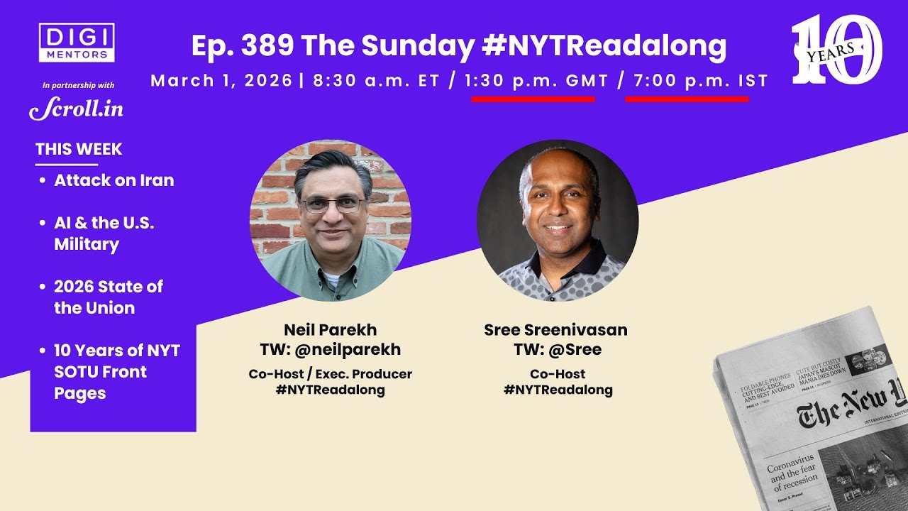 Ep. 389 of The Sunday #NYTReadalong (Iran, AI and the Military, SOTU)