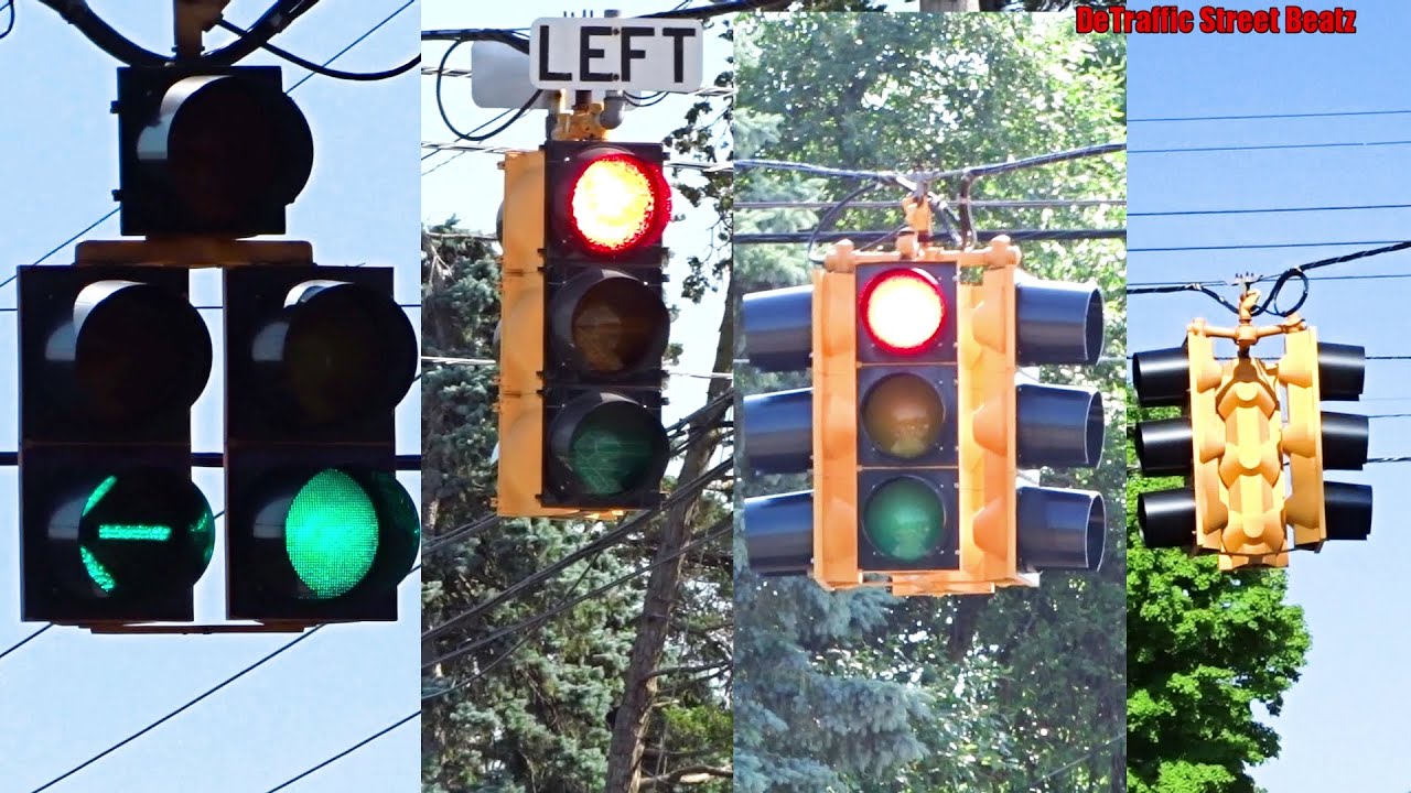 Doghouse & Cluster Traffic Lights in Lansing Michigan Compilation