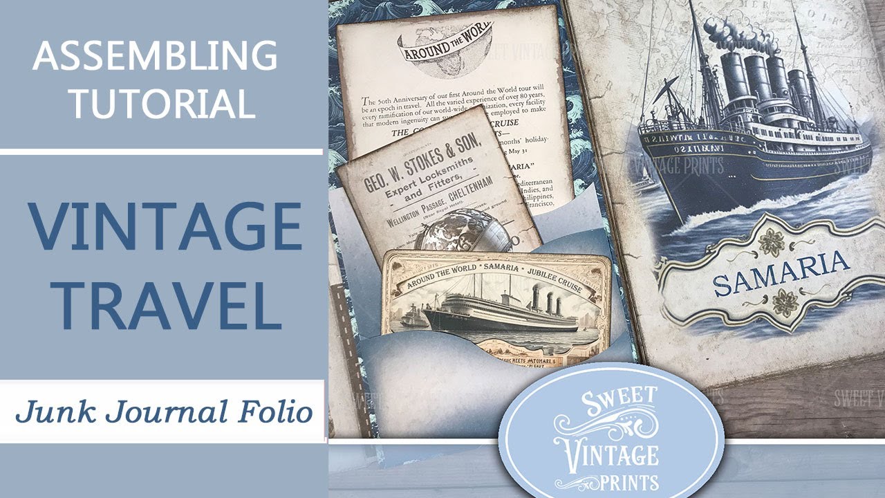 Vintage Travel Folio | Tutorial | Junk Journal Printables from Sweet Vintage Prints