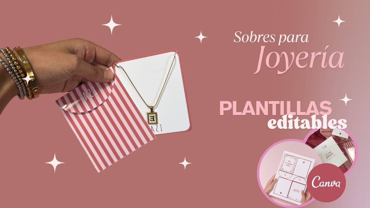 Sobres/empaques para joyería, plantillas editables en Canva para crearlos tu misma!