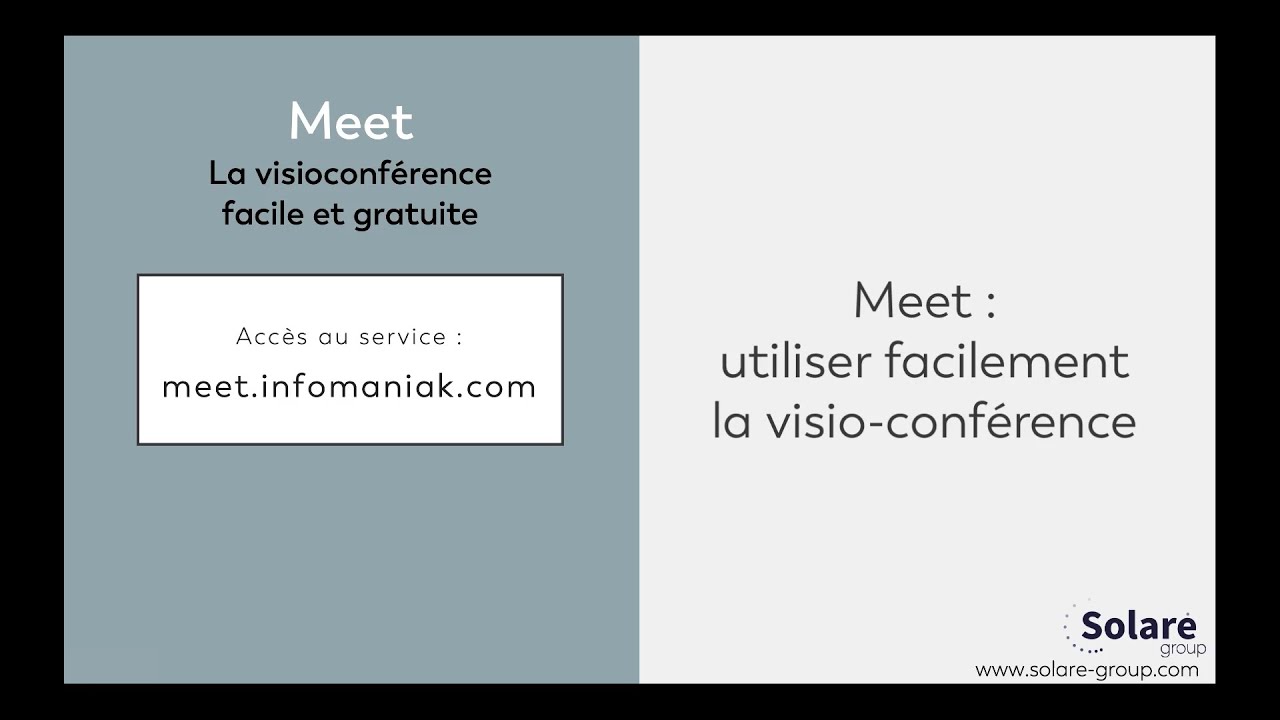 Tutoriel : utilisation de la Visio-conférence Meet Infomaniak sur PC, Mac et Smartphones.