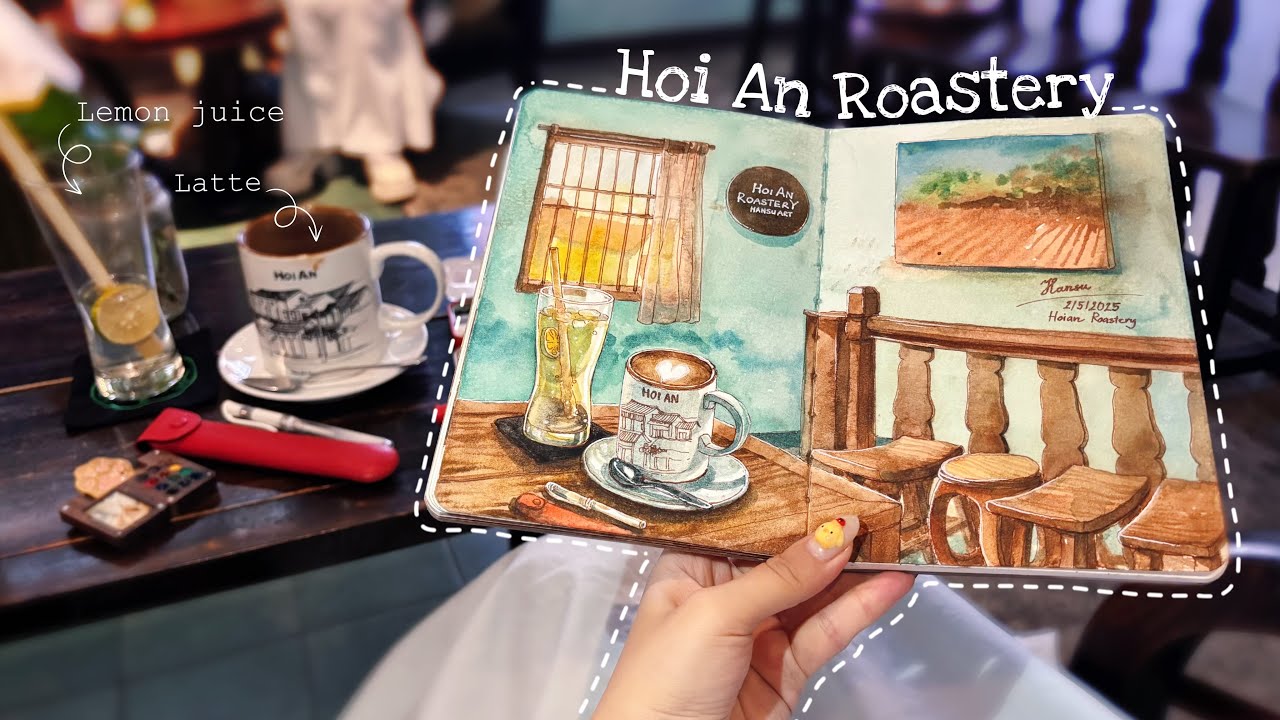 Draw at Hoi An Roastery | Hoi An travel sketch #3