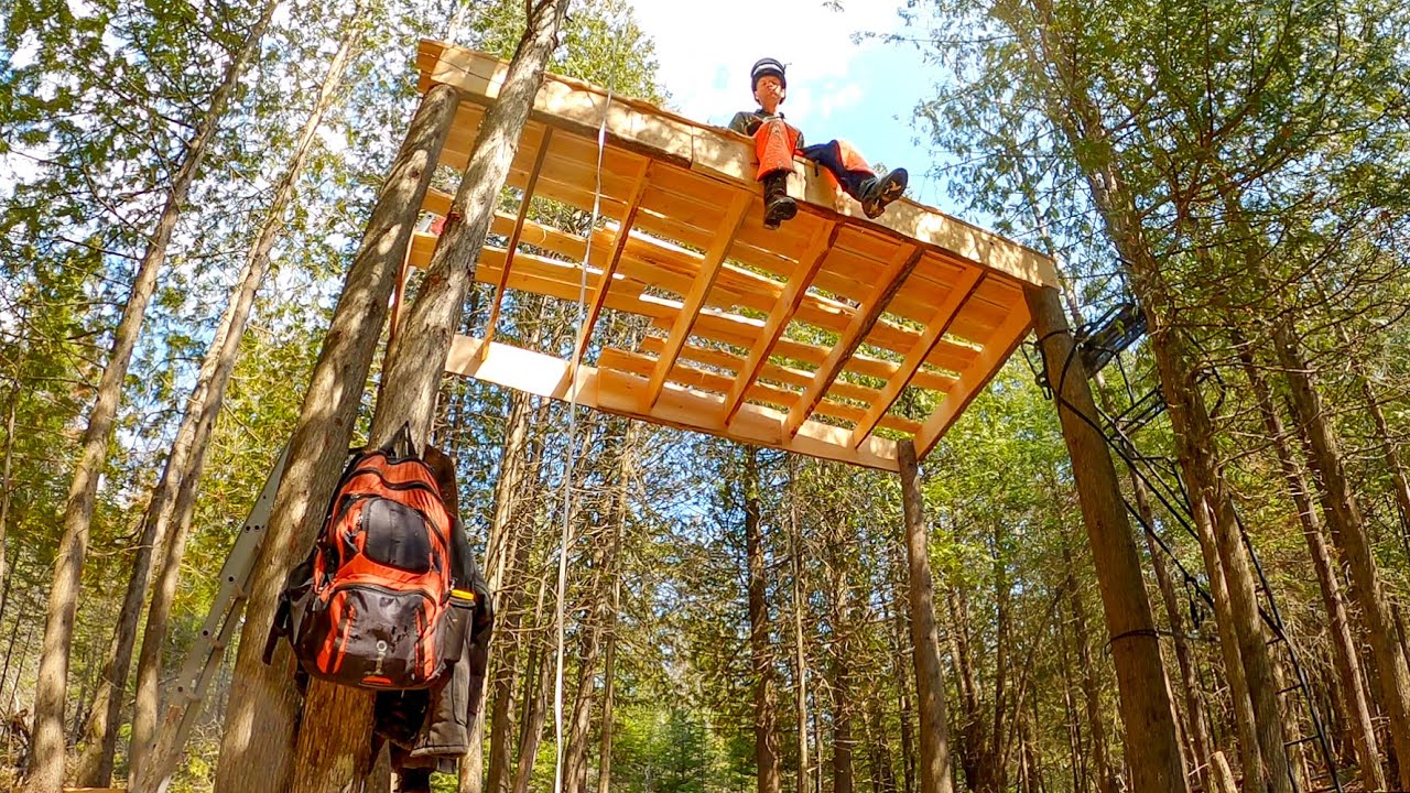 The Chainsaw-Built, 15’ Sky Deck is Finished! Pt2 #32