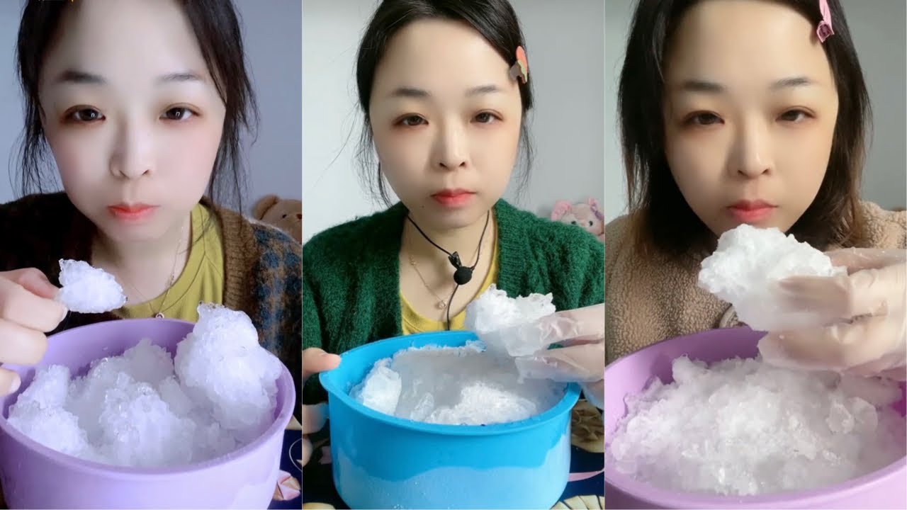 White Ice Eating ASMR | Crushed Ice | Ice Eating
