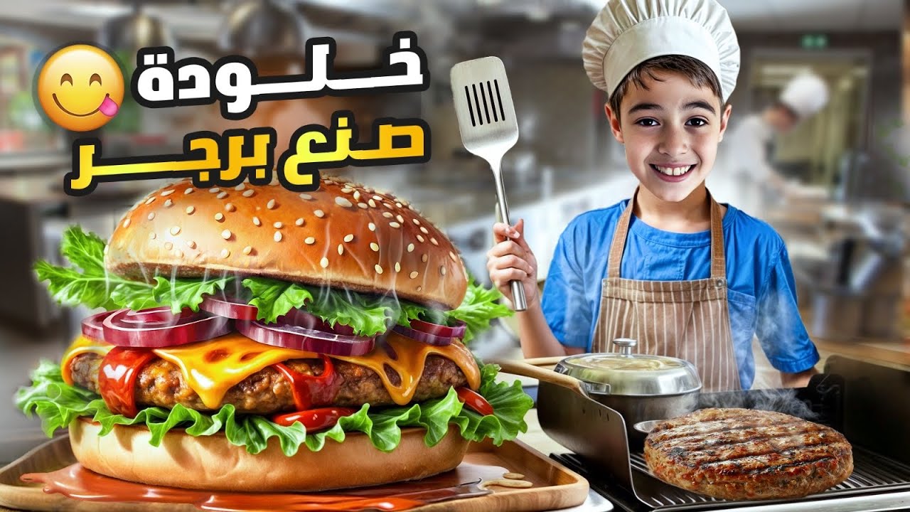خلودة صار شيف😱 / تعلم يصنع برغر لحاله