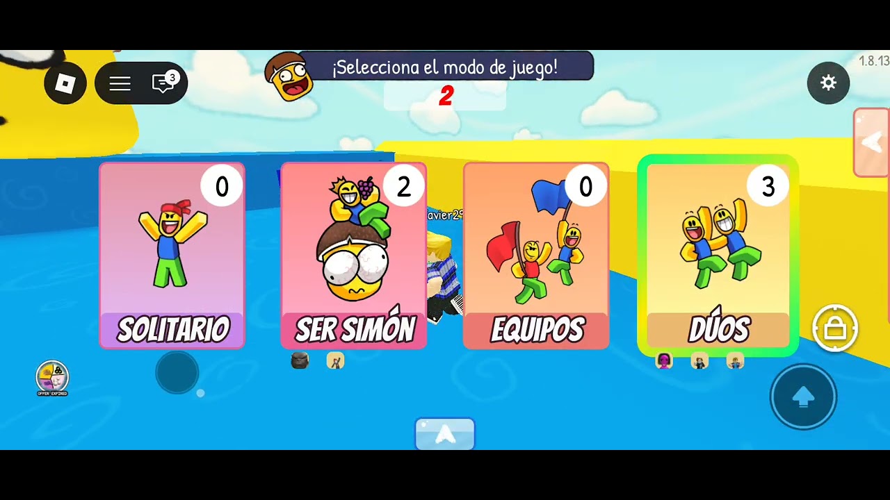 Jugando Simón tonto dice en roblox 