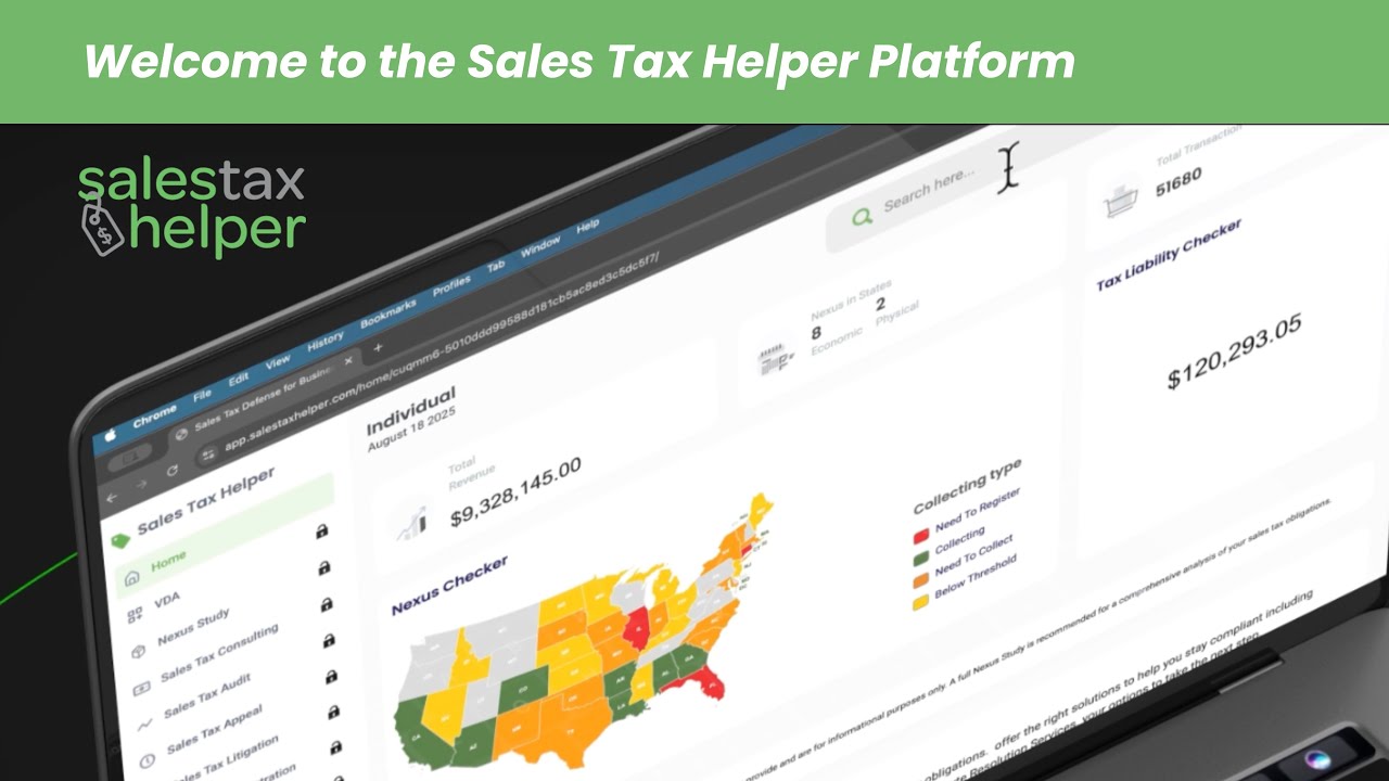 Welcome to the Sales Tax Helper Platform - All-in-one Sales Tax Software & Expert Services
