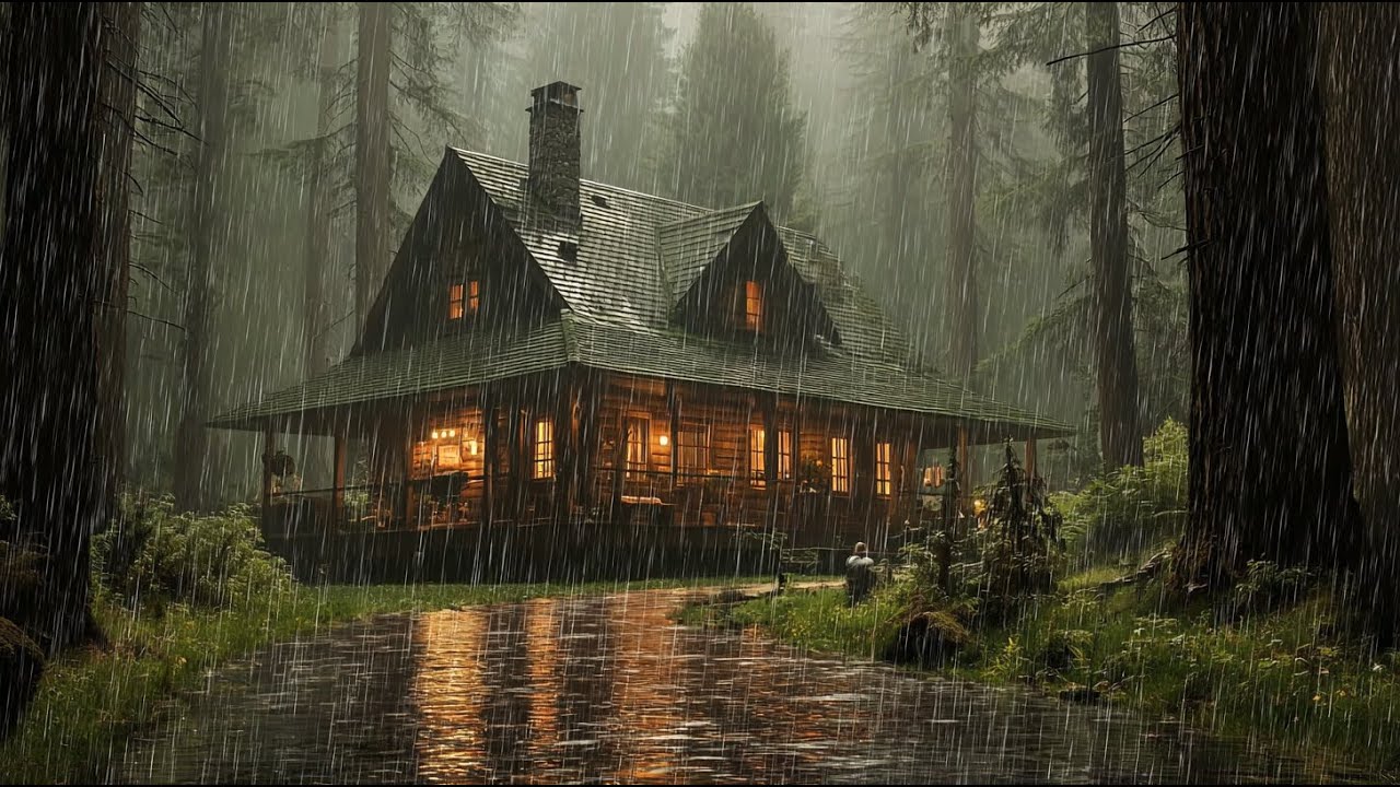 Сильный ночной дождь для мгновенного сна и мягкий ночной дождь 🌧️ Успокойте разум и обретите...