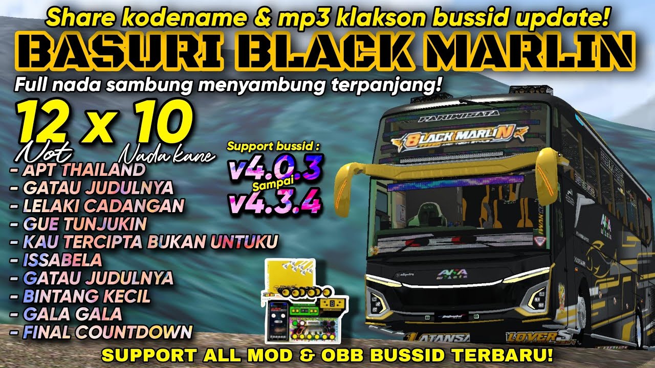 24 CORONG KANE🤤 SHARE 10 NADA BASURI BUS BLACK MARLIN AKA WISATA TERBARU! KODENAME & MP3 BUSSID!