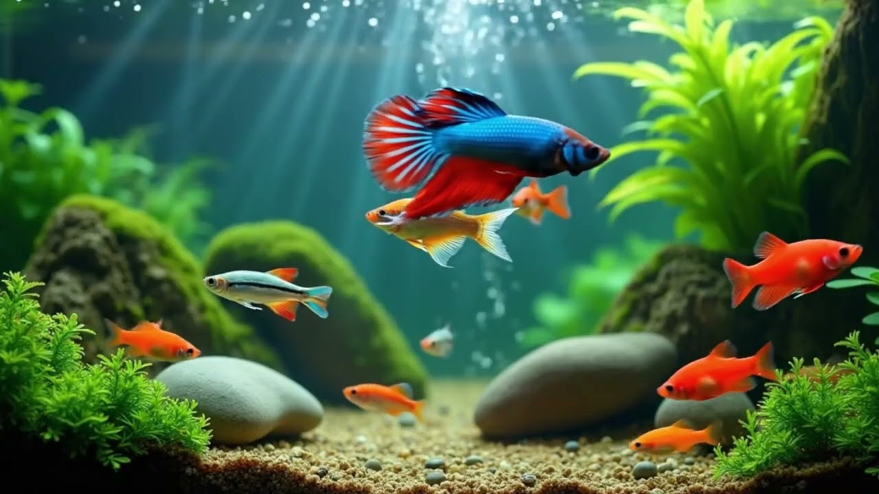Relaxing Aquarium ASMR 4K 🐠🎶 | Peaceful Music for Sleep, Study & Focus