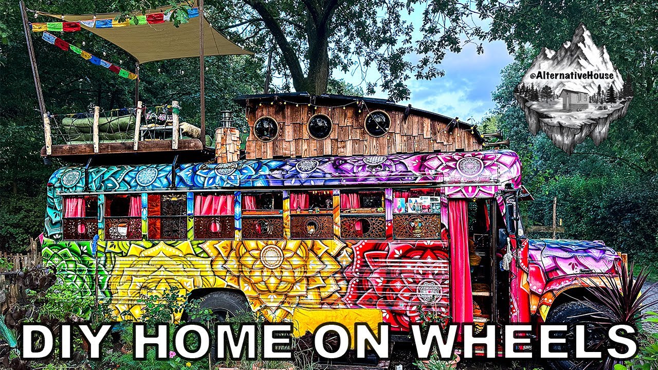 From a SKOOLIE into a HOME On Wheels all for 16000€  | Self Converted School Bus Tour