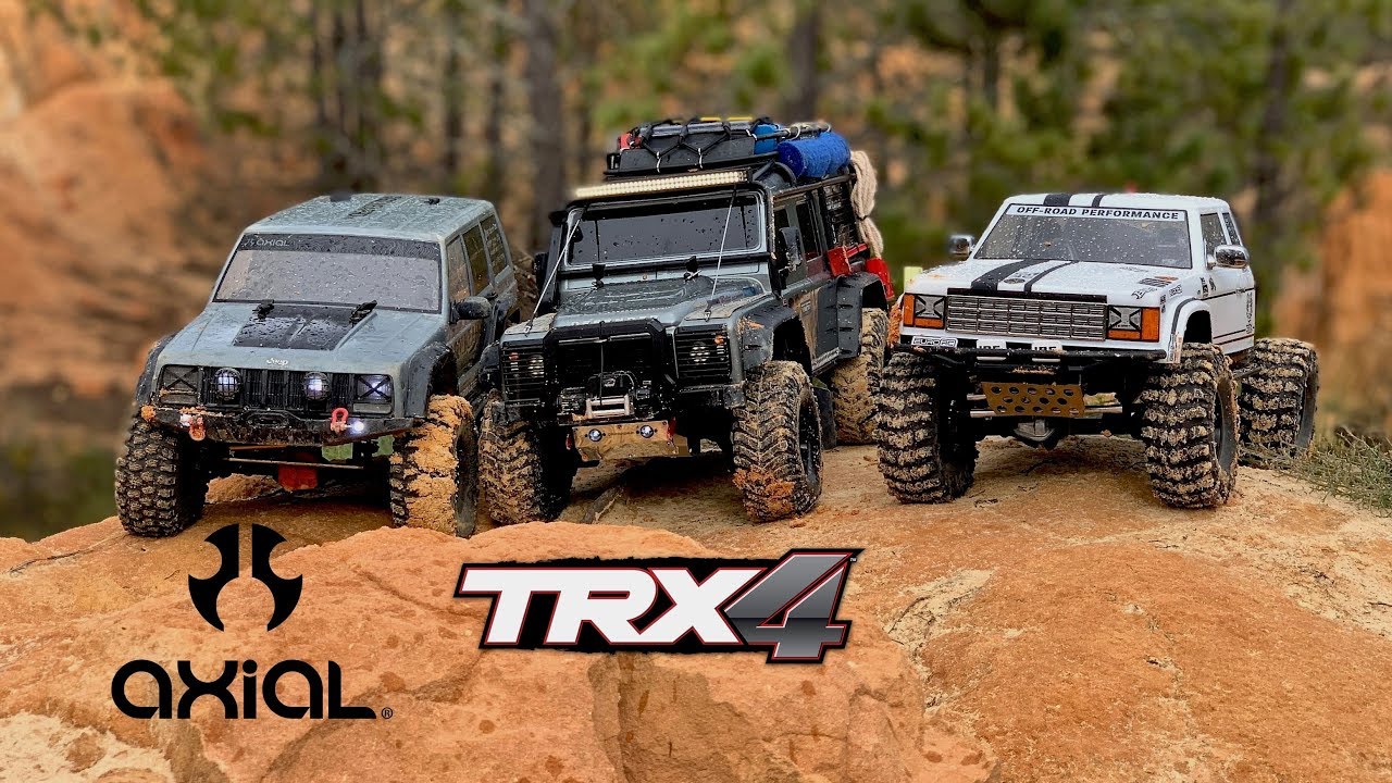 Trx4 VS Axial Scx10II a trail with friends....PARTII