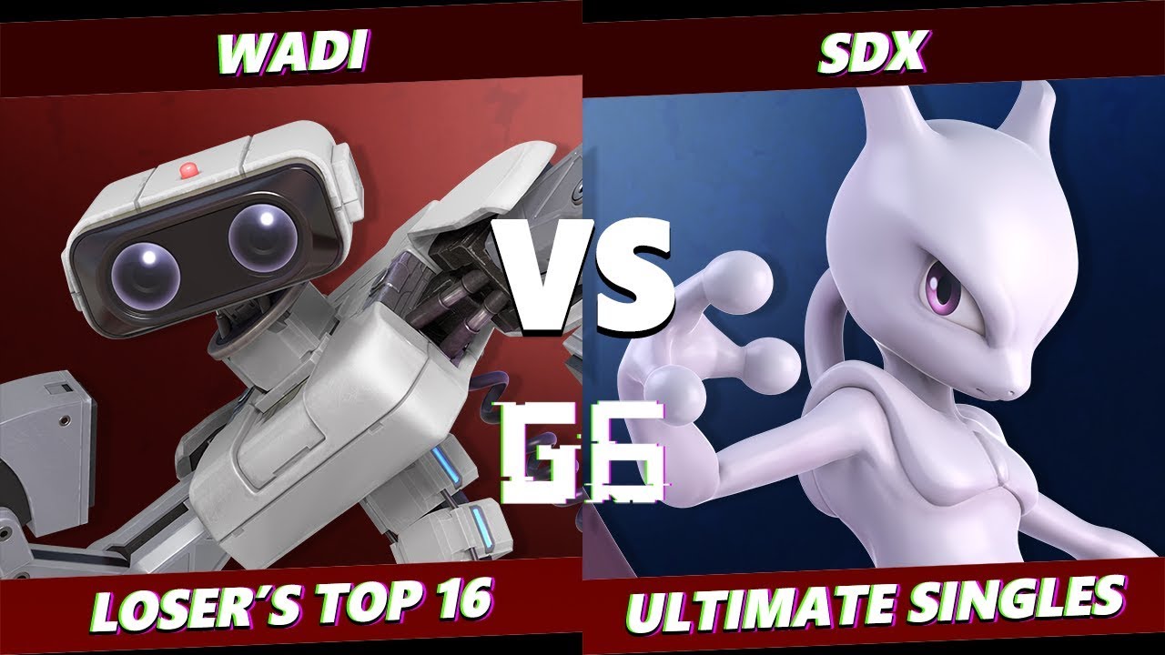 Glitch 6 SSBU - WaDi (R.O.B.) VS SDX (Mewtwo) Smash Ultimate Loser's Top 16