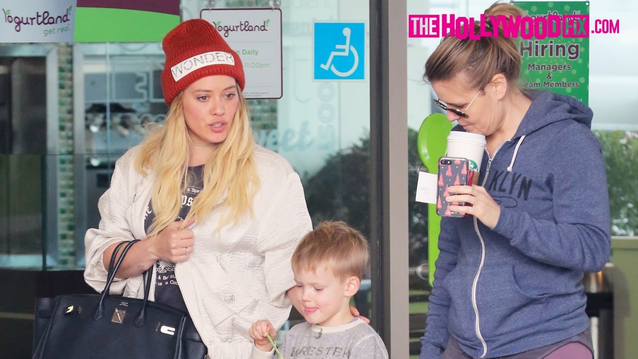 Hilary Duff Takes Her Son Luca Out For Ice Cream Before Dropping Off Flowers With A Friend 1.13.17