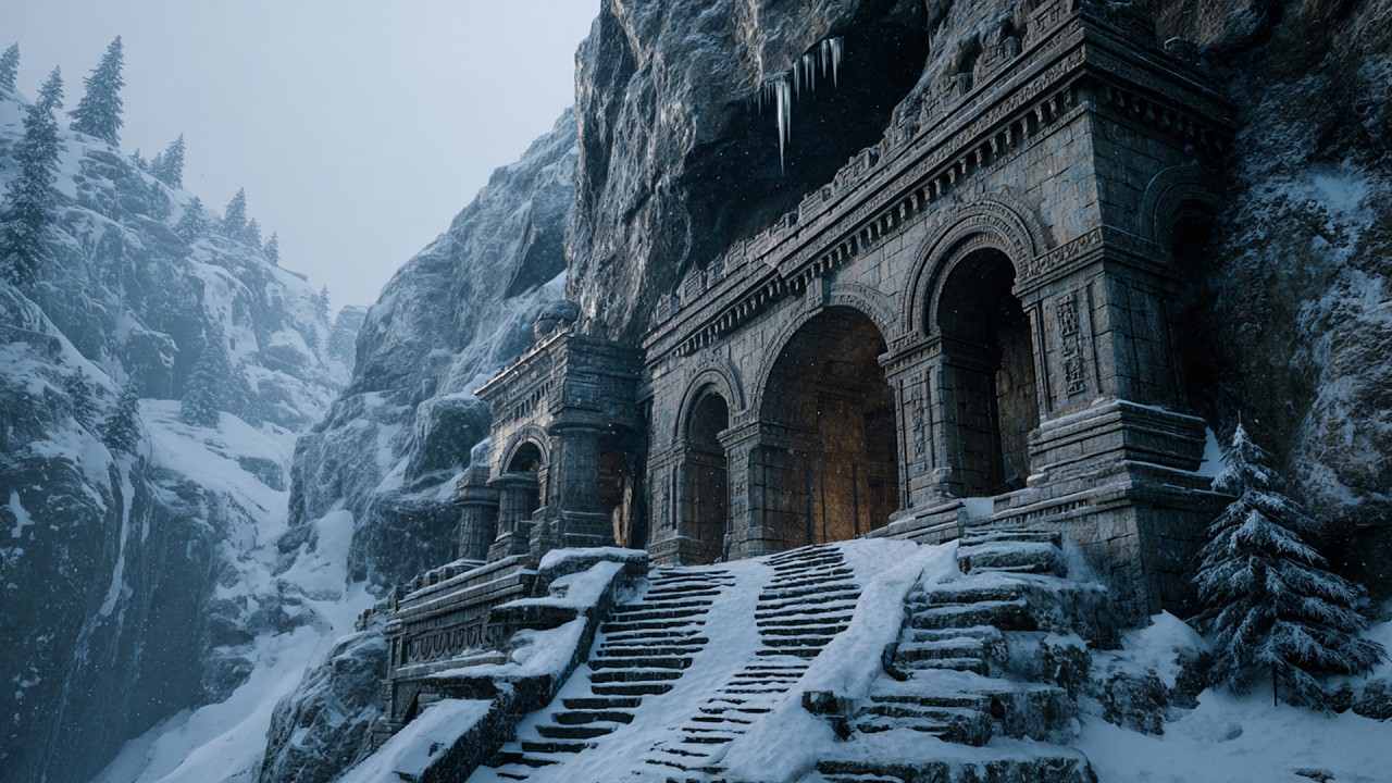 Lantern Lights in a Snowy Medieval Town | Celtic Fantasy for Rest & Serenity
