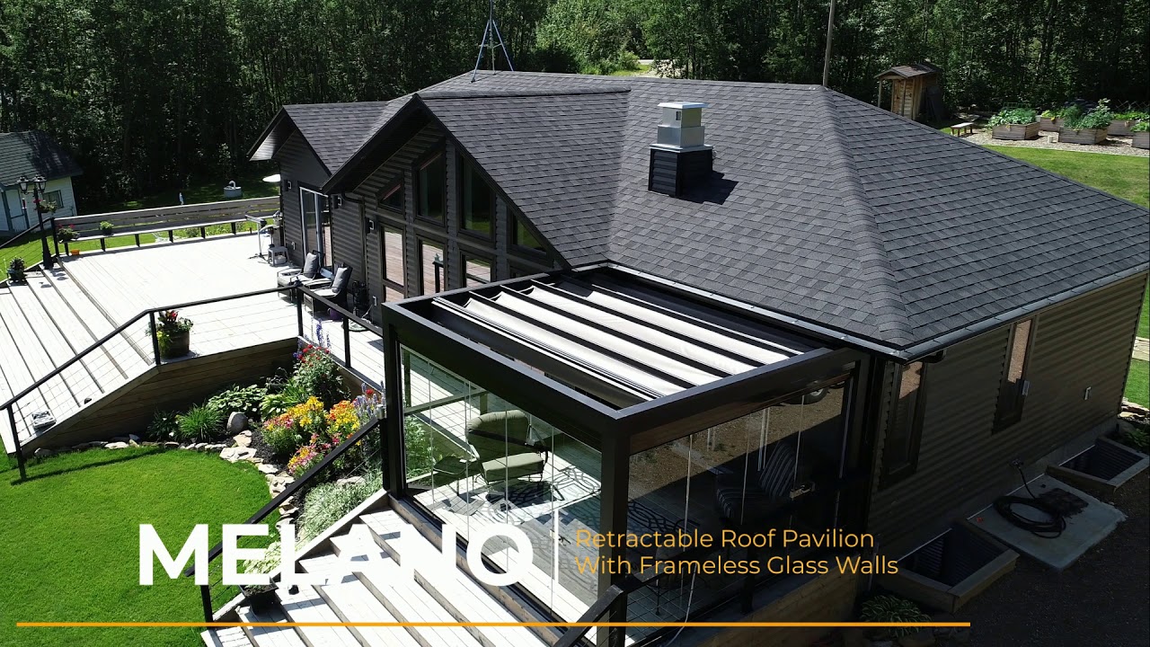 Retractable Roof Pavilion With Frameless Retractable Glass Walls