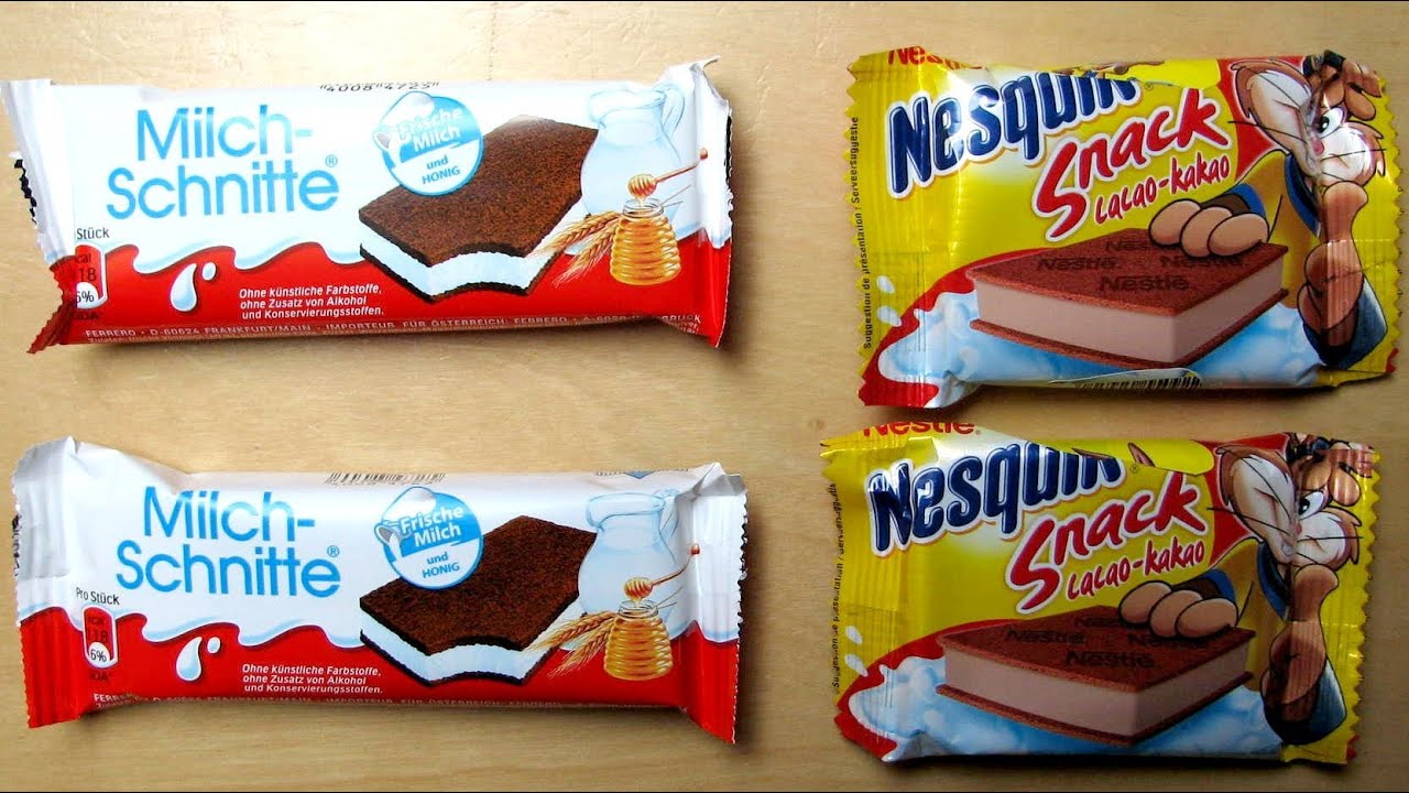 Ferrero Milchschnitte vs Nestlé Nesquik Snack Cacao