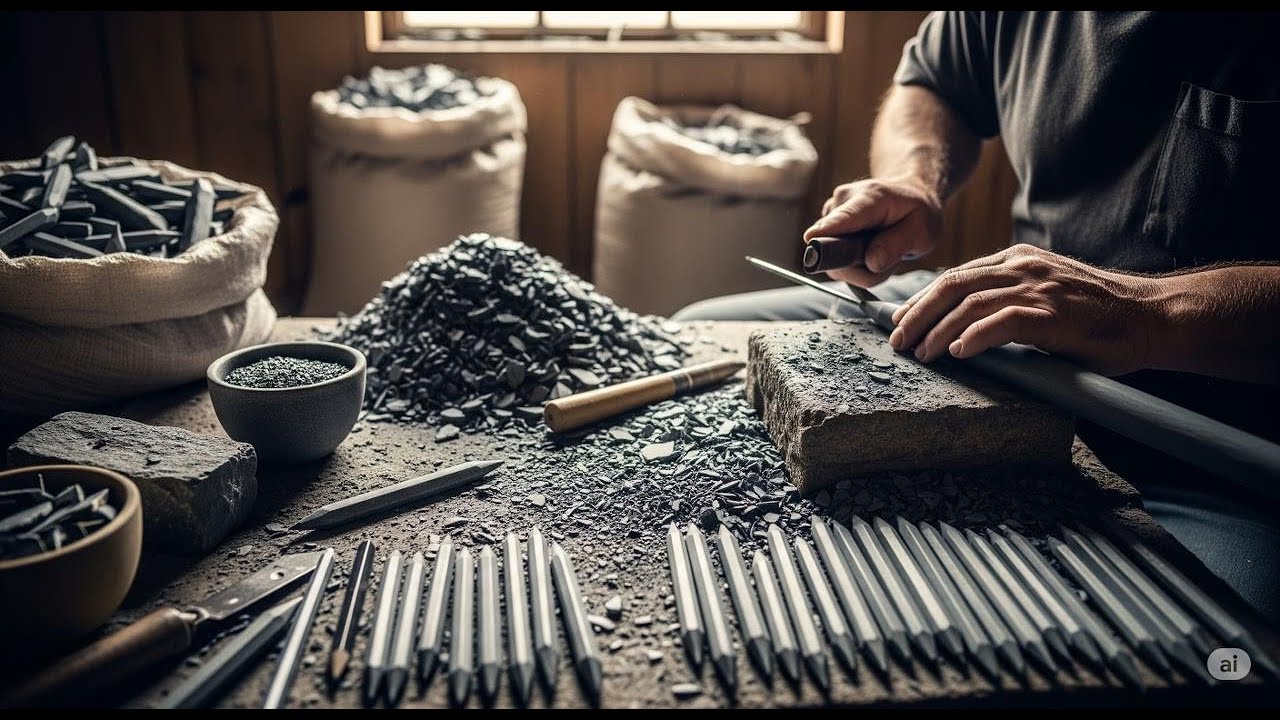 Old School Stone Slate Pencil Making Procces