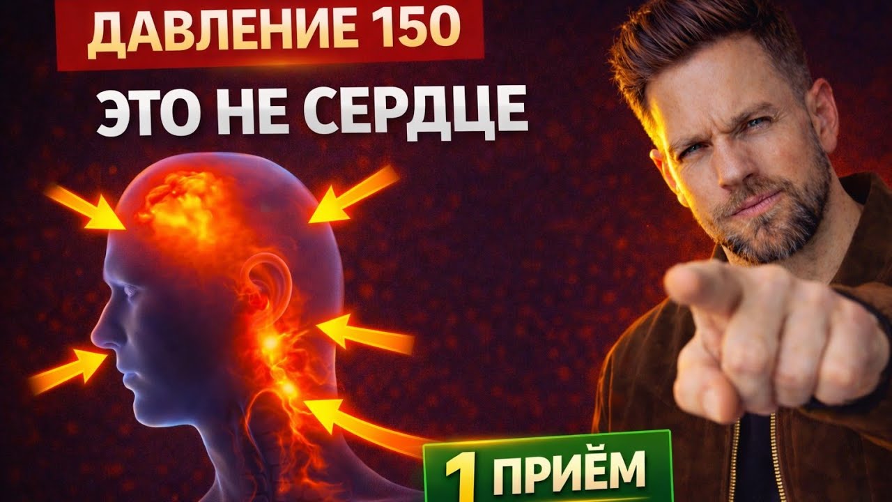 ДАВЛЕНИЕ 150? Врачи МОЛЧАТ про эту причину в МОЗГЕ! (1 РЕШЕНИЕ)