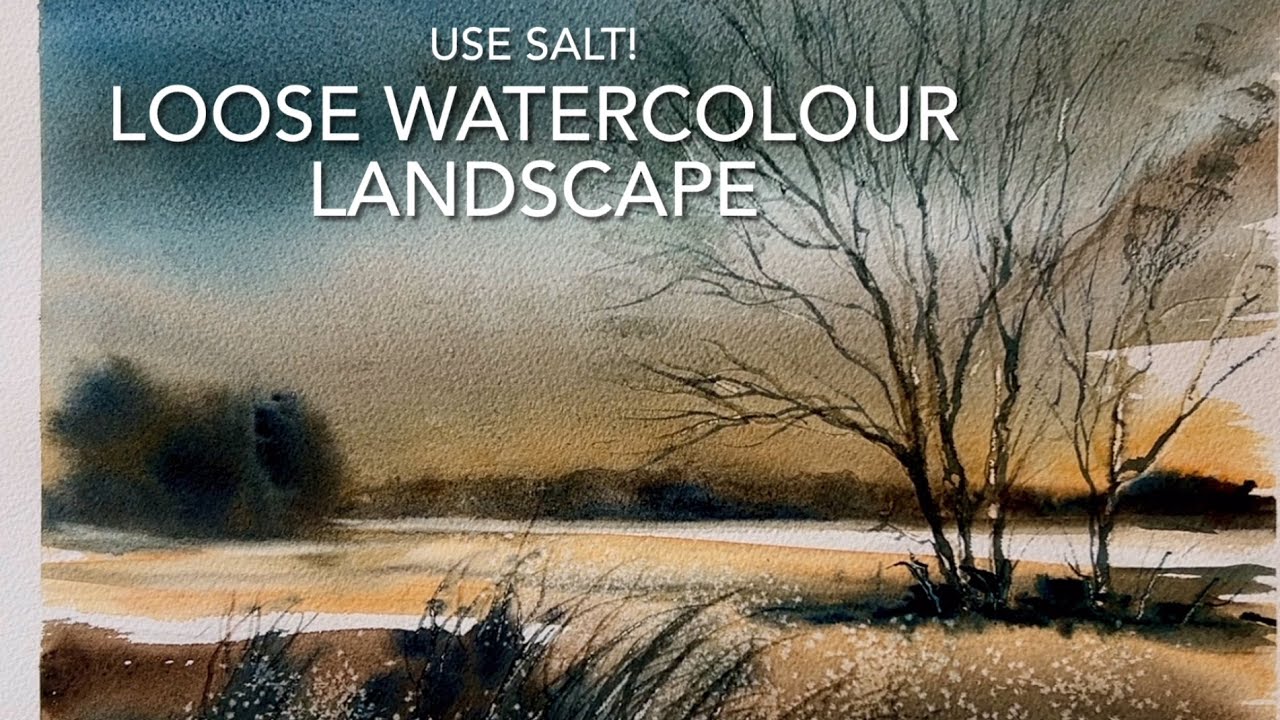 Paint Loose! 5 COLOURS Watercolor WETLANDS Landscape Painting, Watercolour Techniques Tutorial Marsh