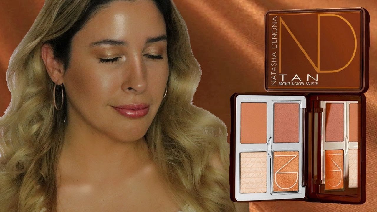 NATASHA DENONA TAN BRONZE & GLOW PALETTE Demo Review Light Medium Skin Tone Bronzer Blush Latina