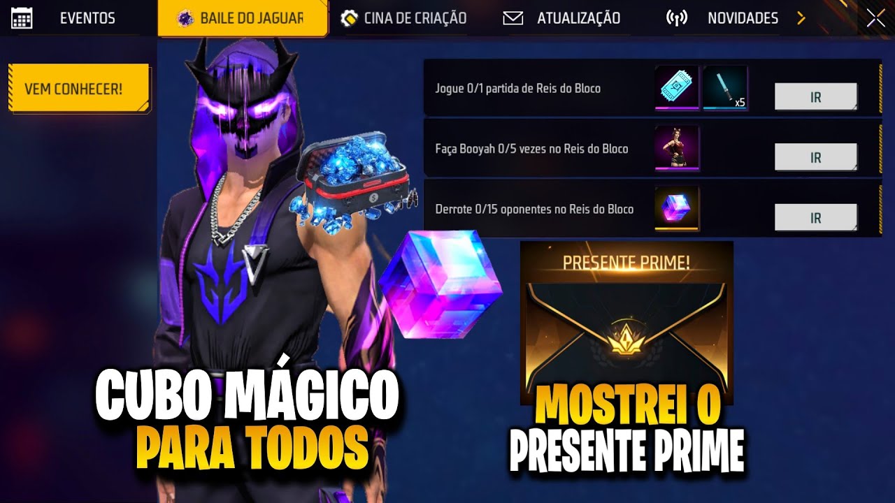 É AMANHÃ! PEGUE O SEU PRESENTE PRIME, EVENTO DO CUBO MÁGICO GRÁTIS E BAILE DO JAGUAR