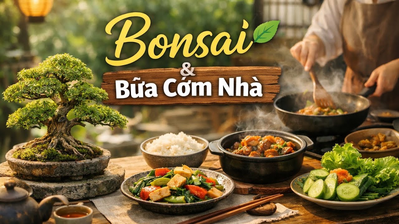 No need to go far – happiness is sometimes just bonsai and a pot of hot rice
