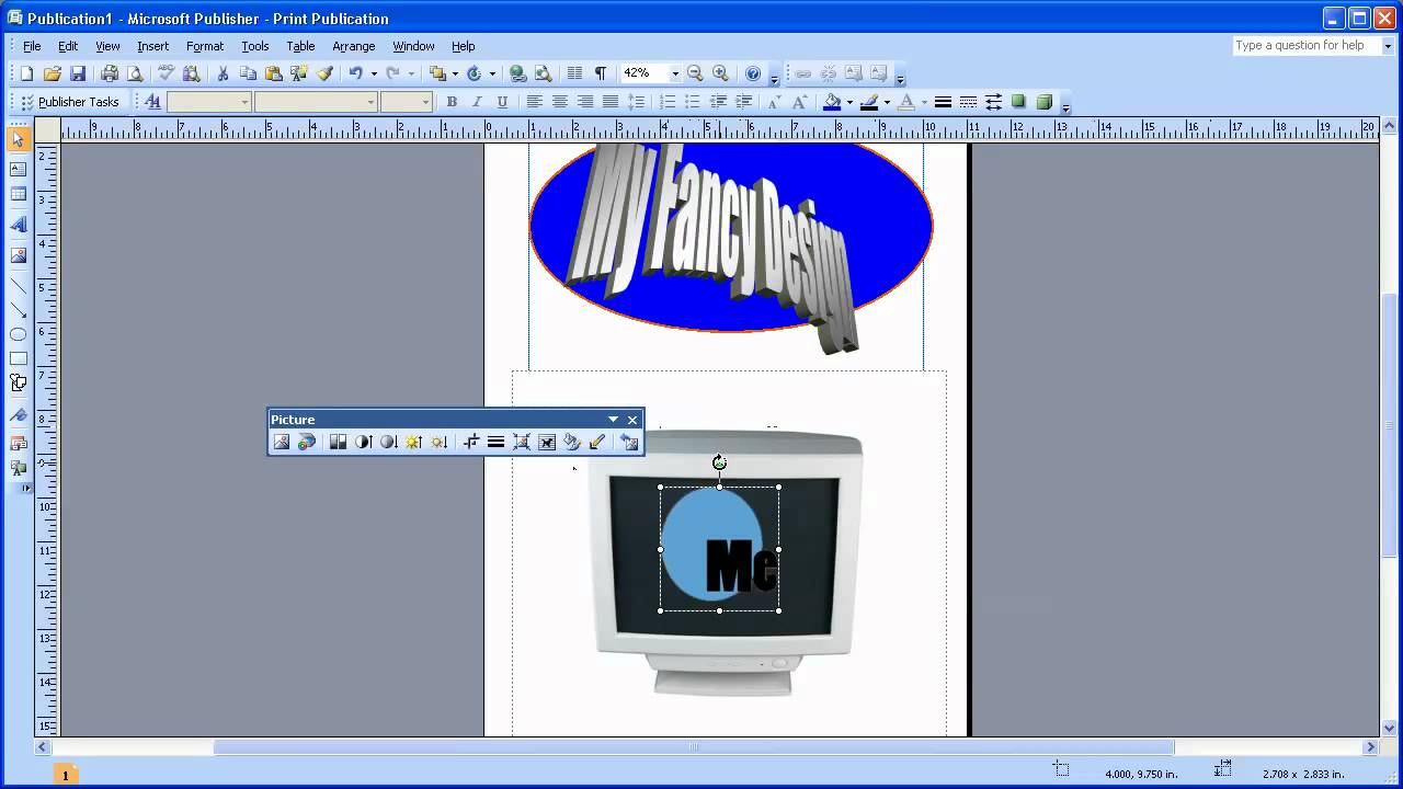 How to insert pictures from your hard drive to MS Publisher 2007