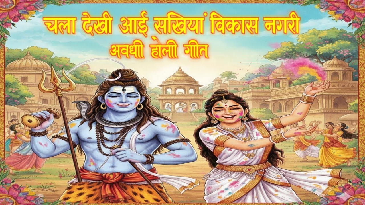 अवधी होली गीत 🌈 | चला देखी आई सखियां विकास नगरी || awadhi holi song