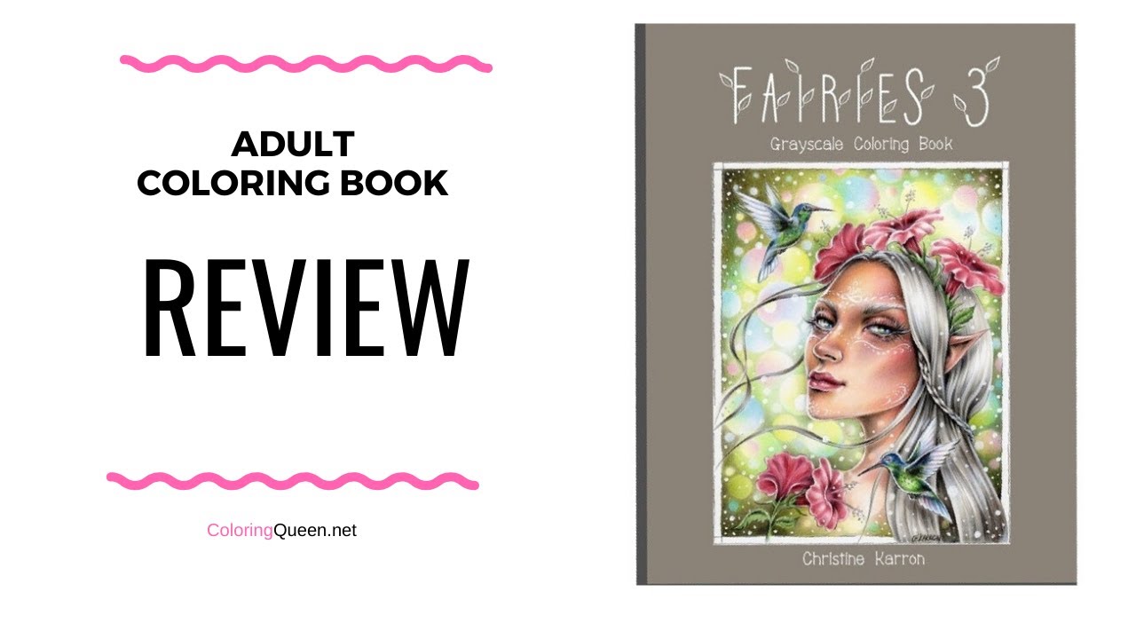 Fairies 3 - Grayscale Adult Coloring Book Review - Christine Karron
