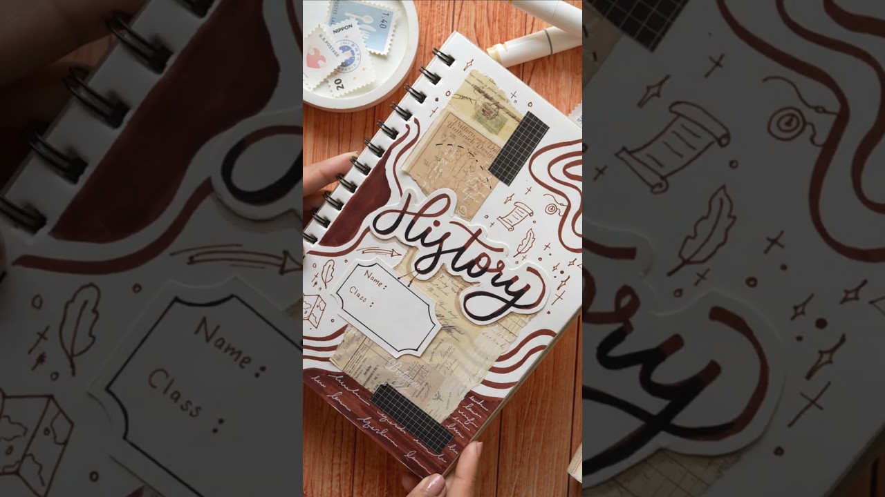 Creative Front Page Design For HISTORY Subject #diy #frontcover #history  #shorts