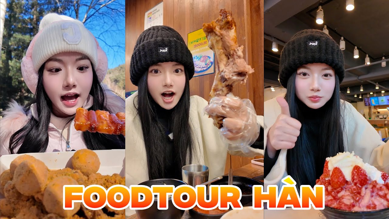 FOOD TOUR H&agrave;n Quốc 🇰🇷 | Ăn Ch&acirc;n Gi&ograve;, Hải Sản Busan, Tok Lề Đường, Bingsu... | 한국 길거리 음식
