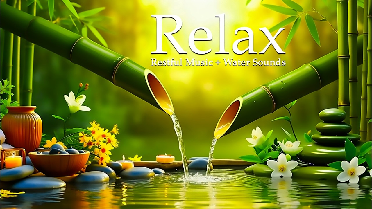 Deep Calm Sleep Piano with Bamboo Water Sounds 🌿 Stress Relief, Healing & Inner Peace