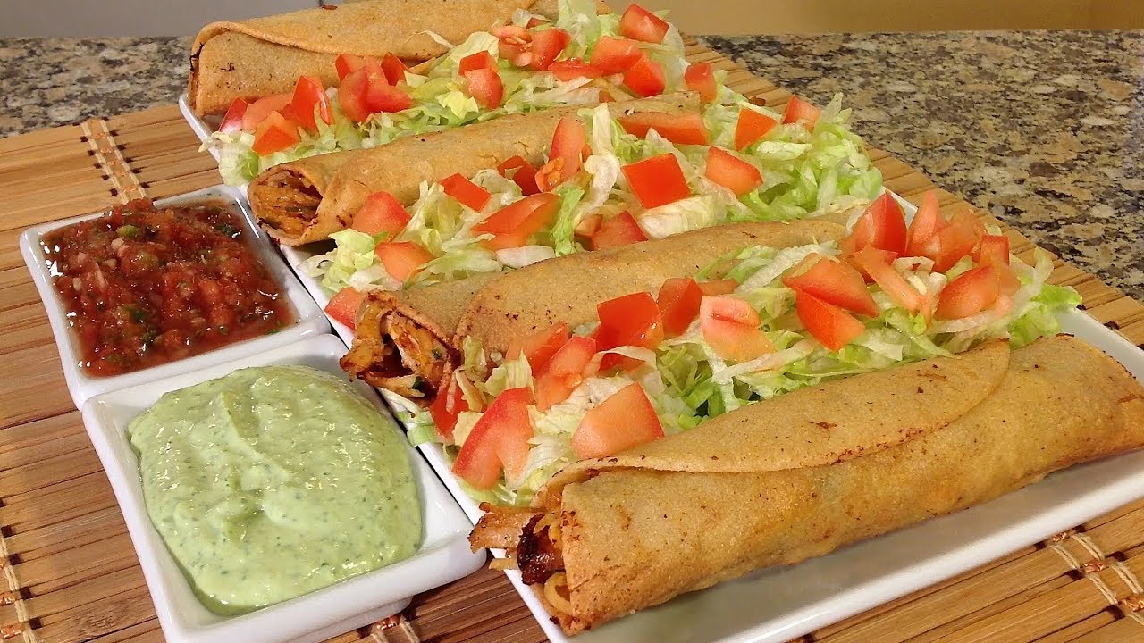 How To Make Chicken Flautas-Mexican Food Recipes-No Toothpick Rolled Tacos/Taquitos