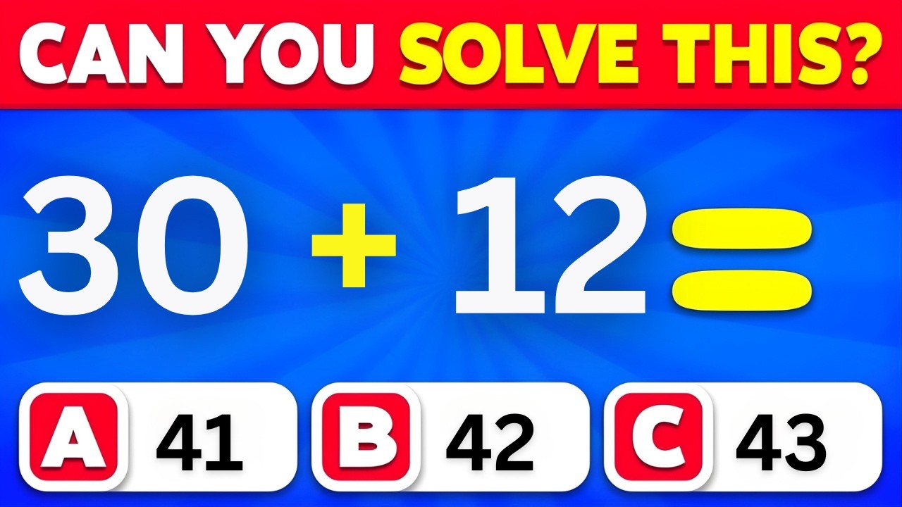 Easy Addition MCQs | Maths Quiz for Students