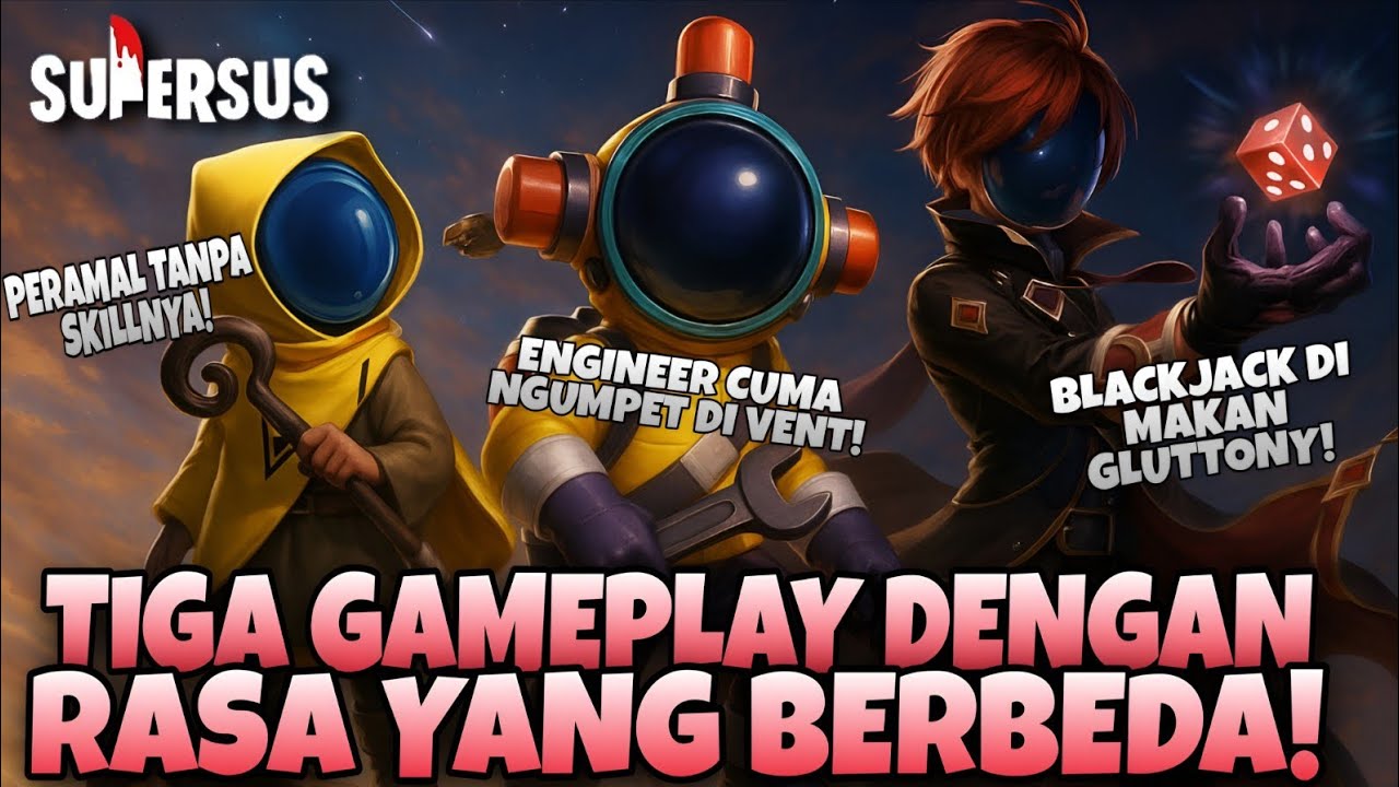 3 RASA BERBEDA DALAM SATU KALI AKSI! BlackJack, Peramal, Engineer Gameplay - Super Sus Gameplay