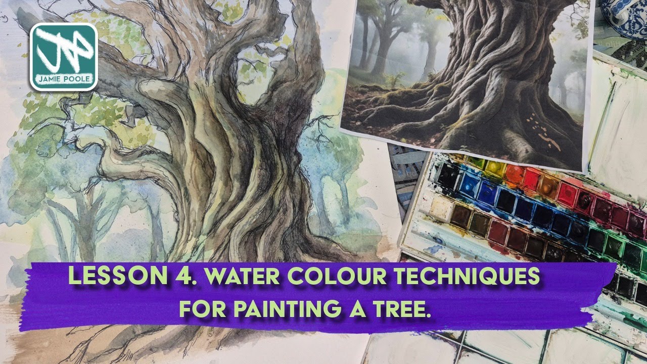 Lesson 4 : Watercolour Techniques for Painting a Tree.