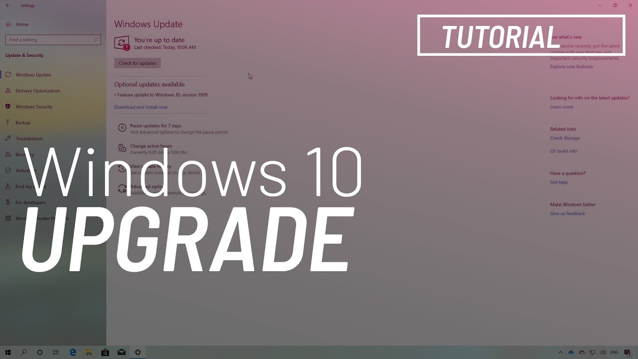 Windows 10 November 2019 Update, version 1909: Upgrade from version 1903 process