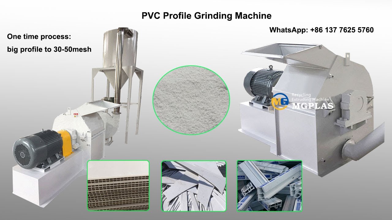 How a plastic PVC pulverizer machine for PVC window profile and board to 3-5mm particle one time