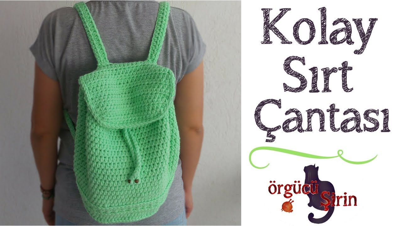 Tığ İşi Kolay Sırt Çantası / Örgü Çanta Modelleri
