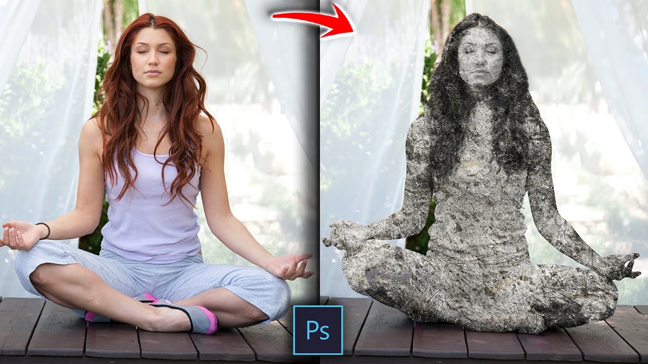 How To: Stone Statue Effect In Photoshop (2 Min) | Turn A Figure To Stone