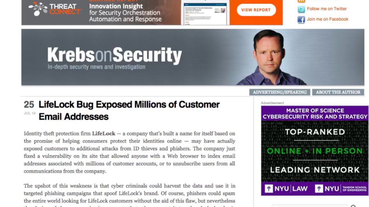 Security Fails - LifeLock Customers Easy Target For Identity Thieves and Phishers