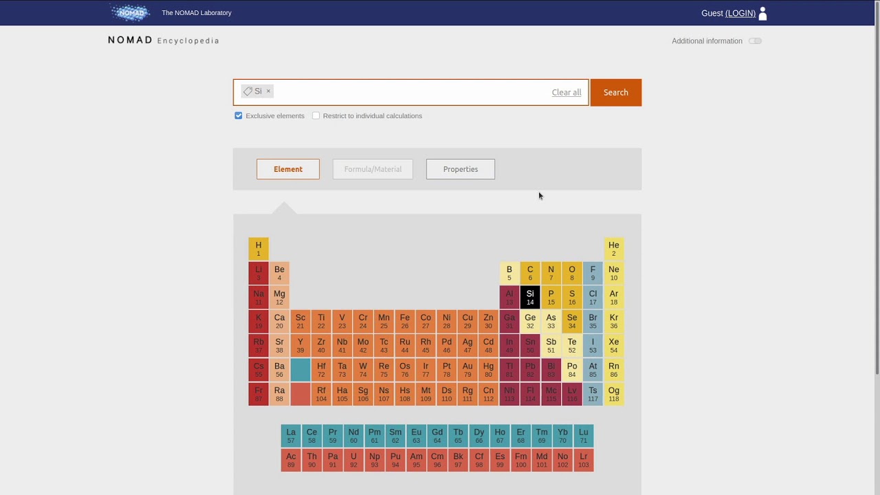 NOMAD Encyclopedia - GUI (virtual tutorial series)