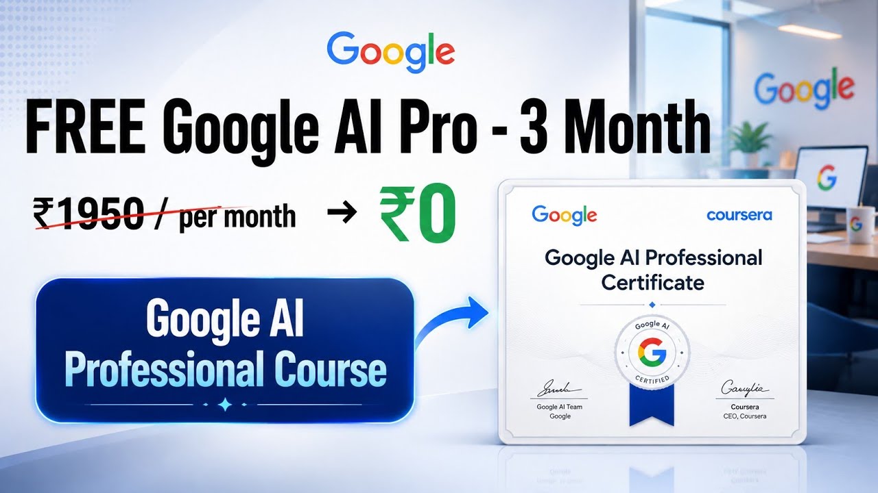 🚀 Get Google AI Pro FREE for 3 Months (Worth ₹1950/Month) 😱