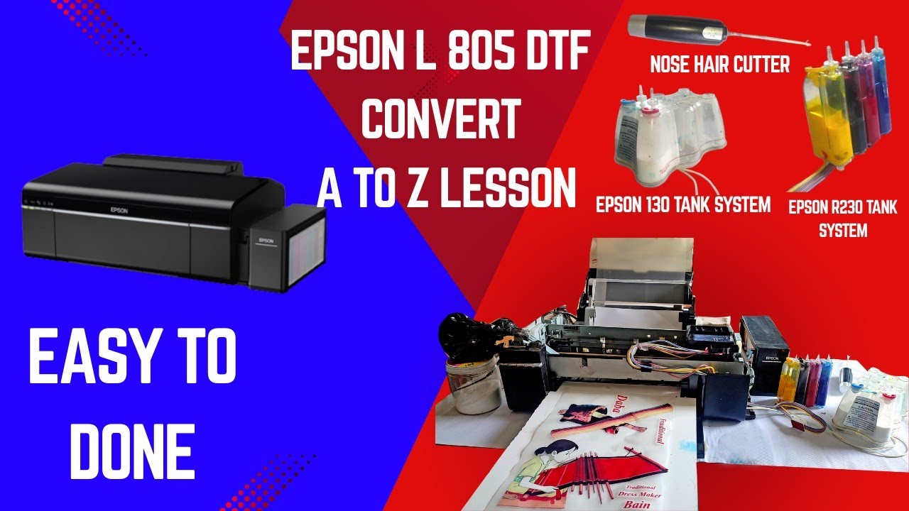 Epson  l805  printer dtf convert full lesson Bangla and english.