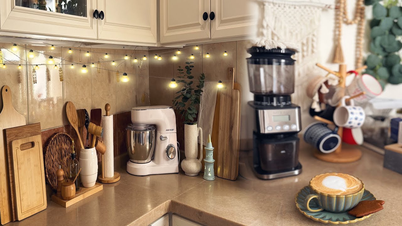 روتين تنظيف هادئ في منزلي 🏡ديكور المطبخ لرمضان ✨🌙