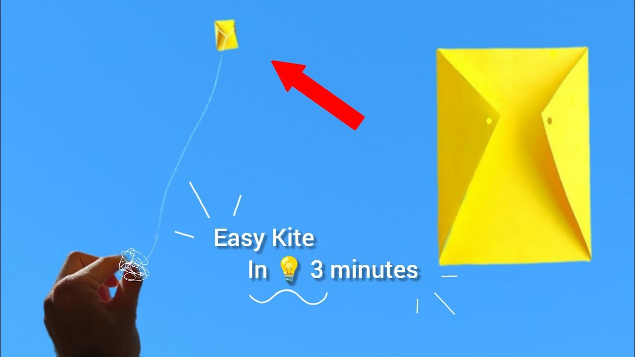How To Make Easy Kite In 💡3 Minutes || No Stick Paper Kite || #viral #loveingartist #kite ||
