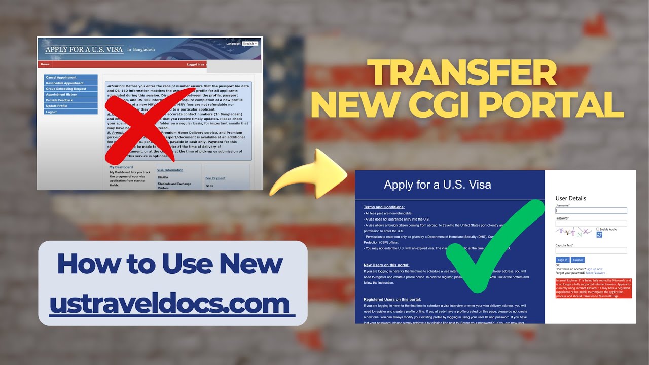 How to Use New CGI Portal | Transfer to New CGI | Bangla Sharf | #ustraveldocs