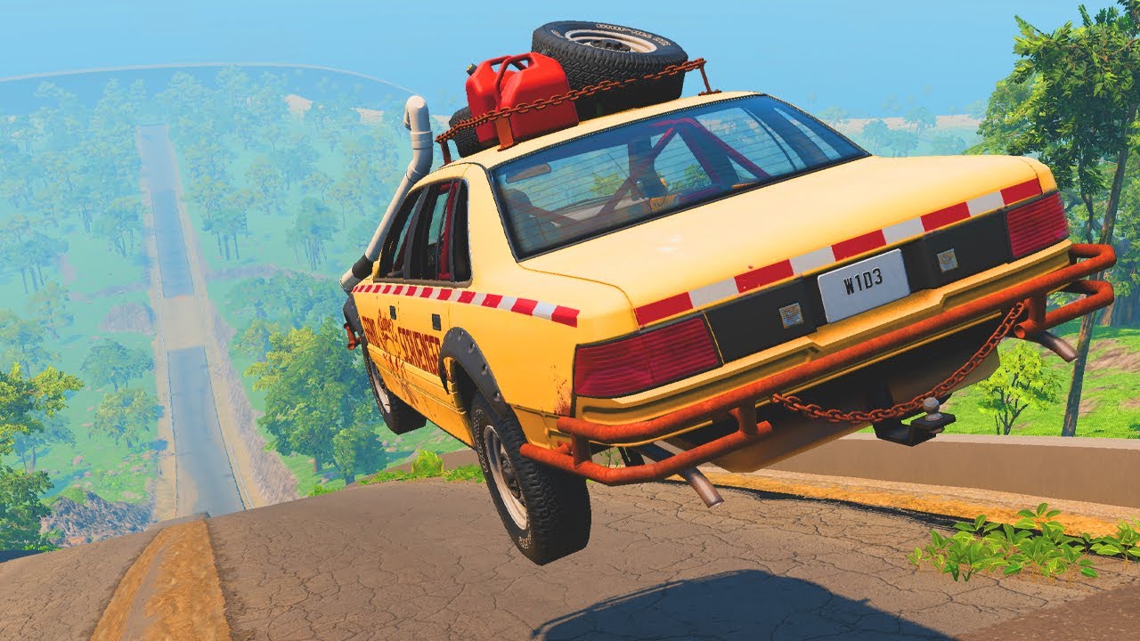 Cars VS Dangerous Downhill Track #2 - BeamNG Drive